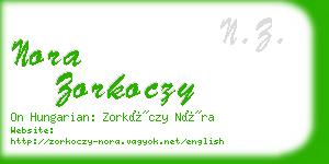 nora zorkoczy business card
